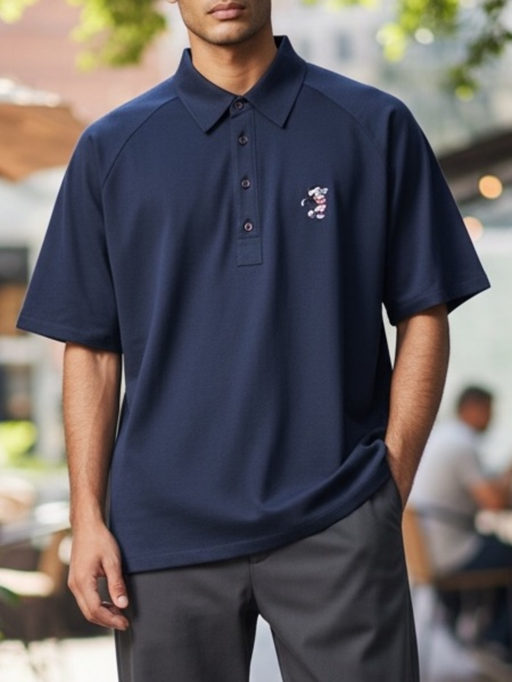 Vintage Titleist Disney Mickey Mouse Golf Polo Shirt Navy Large